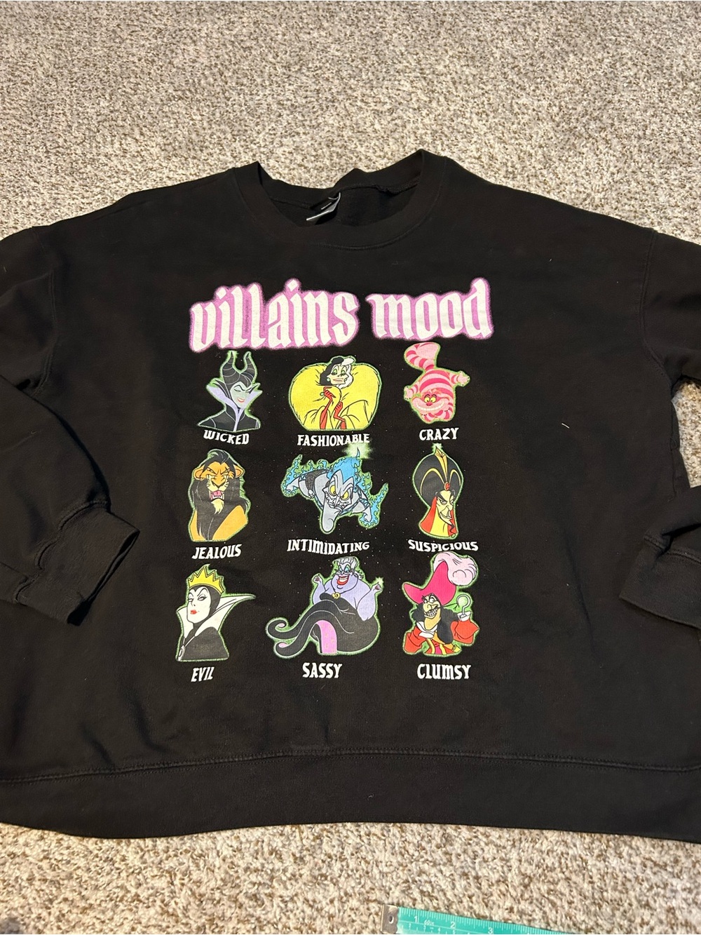 Disney Black "Villains Mood" Graphic Crewneck Sweatshirt